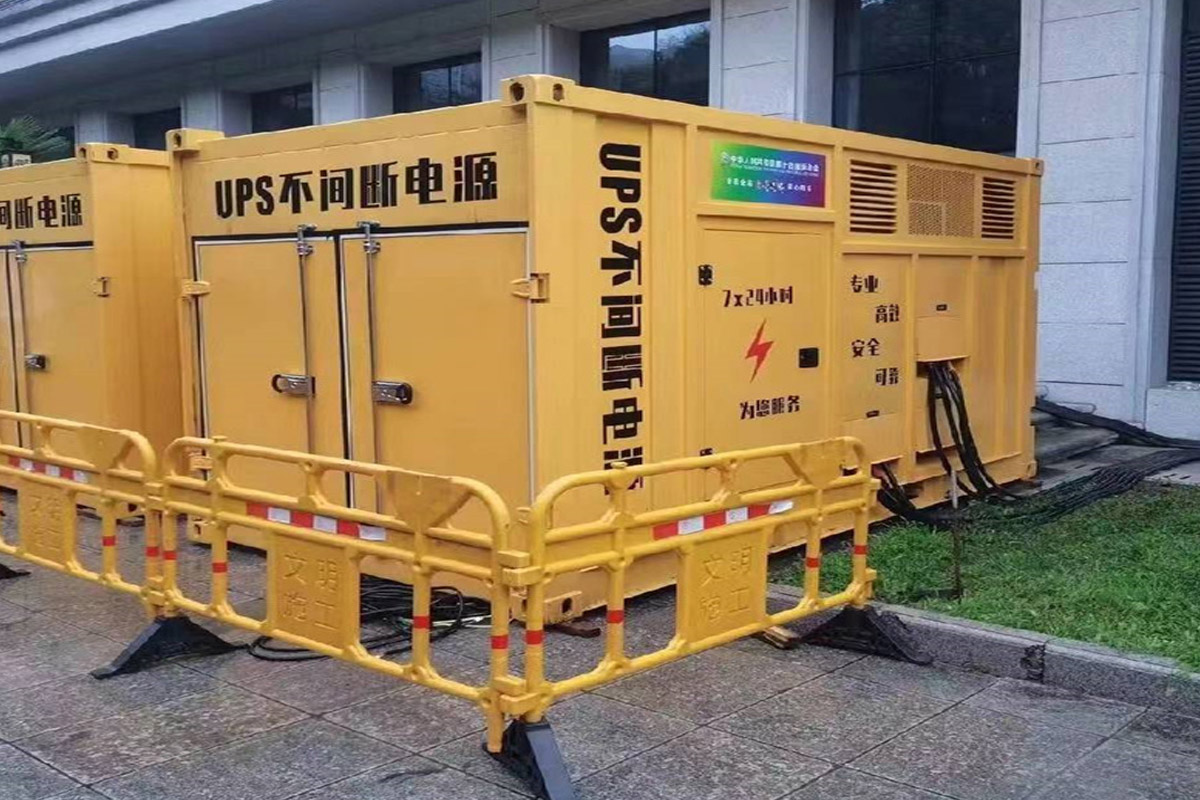 畜禽良种场发电机租赁施工现场