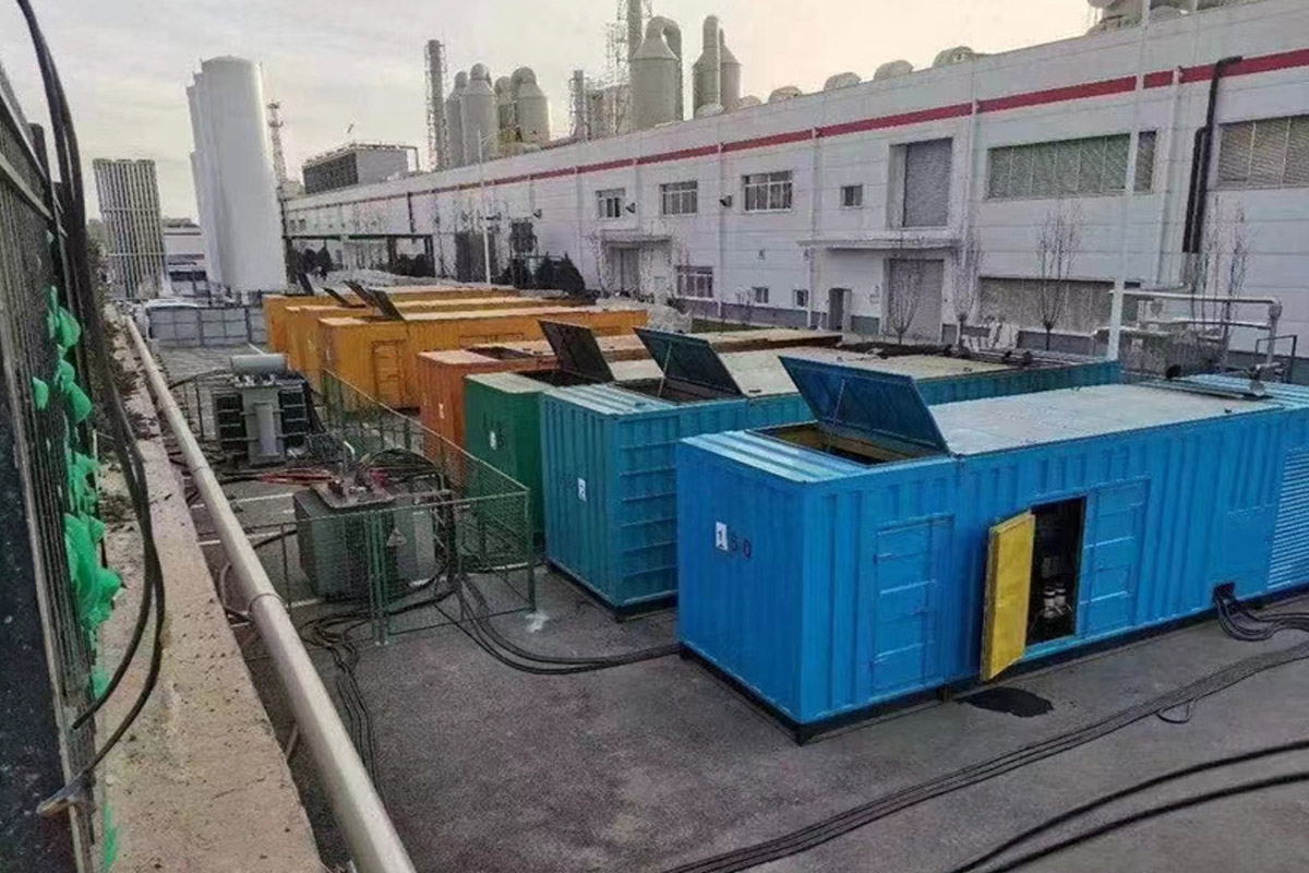 畜禽良种场发电机租赁施工现场